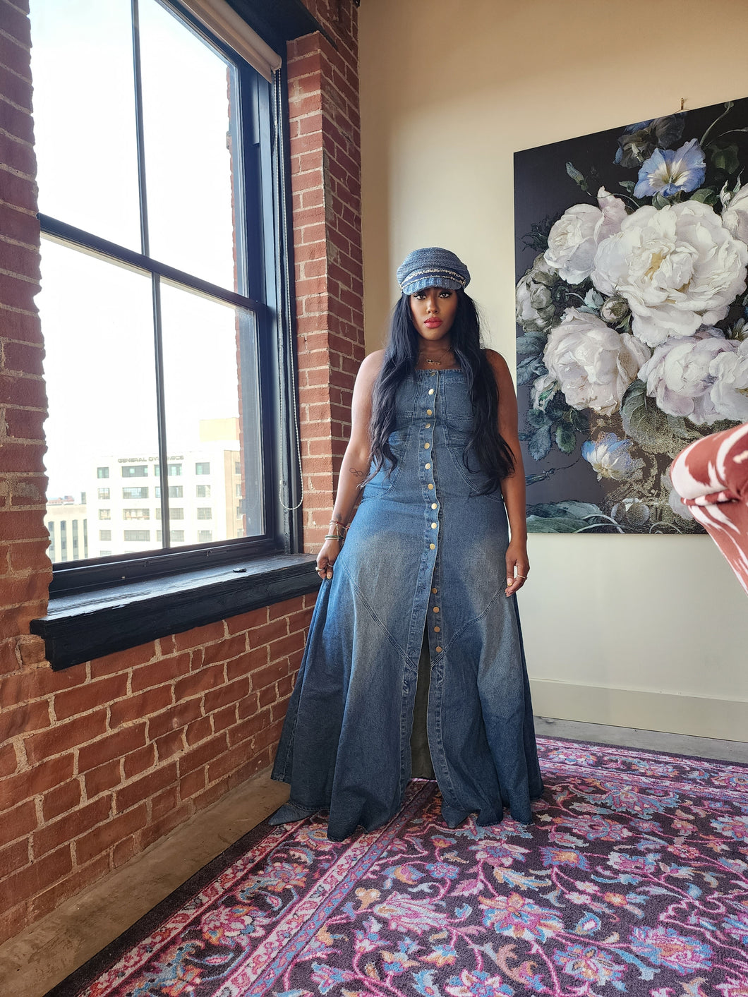 la femme denim dress loveimgs Womens Summer Adjustable Strap Button Down Denim Long Dress Sleeveless A Line Swing Flowy Jean Maxi Dress (Small,Blue) at Amazon Women's Clothing store