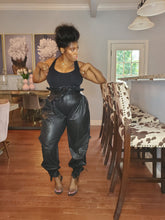 Load image into Gallery viewer, Mint Vegan Leather Paperbag Trousers