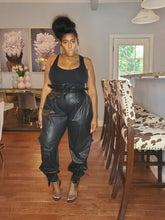 Load image into Gallery viewer, Mint Vegan Leather Paperbag Trousers