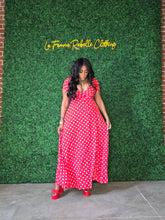 Load image into Gallery viewer, Polka Dot Faux Wrap Midi