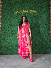 Load image into Gallery viewer, Polka Dot Faux Wrap Midi