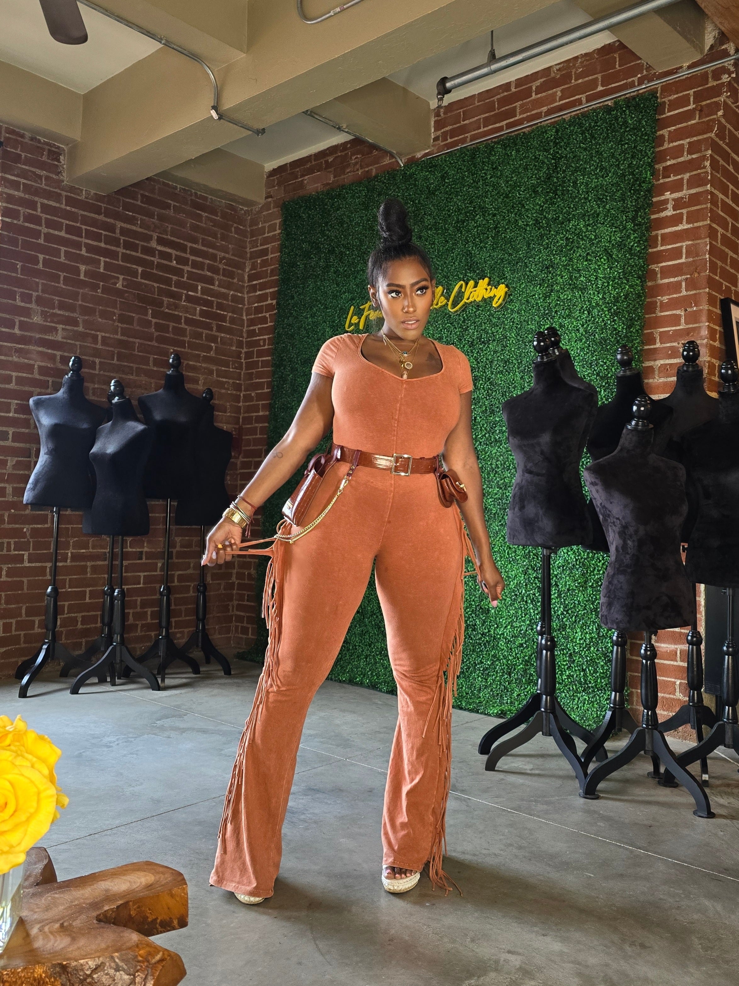 Funky Fringe Acid Jumpsuit – La Femme Rebelle Clothing