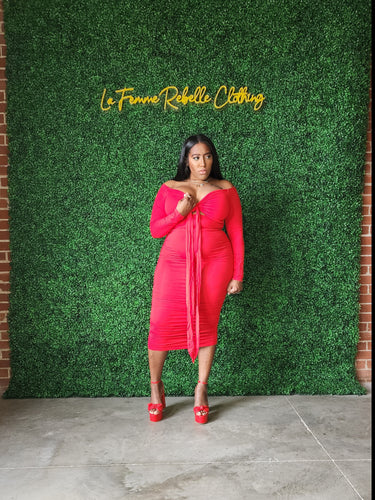 Off-the-Shoulder REBELLE Ruched Dress