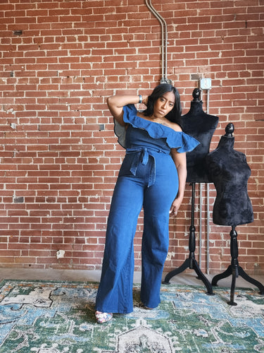 All Frills Denim Jumpsuit