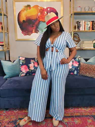 Stripes de Triomphe Denim Jumpsuit