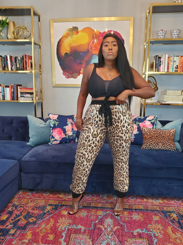 Leopard Paillette Joggers