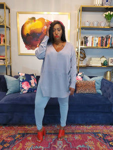 Dusty Skies Closed Knit Set (Curvy)