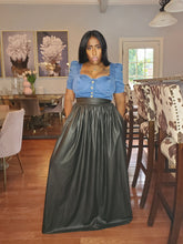 Load image into Gallery viewer, Dark Olive Reine Maxi Skirt