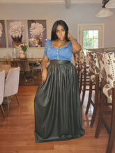 Load image into Gallery viewer, Dark Olive Reine Maxi Skirt