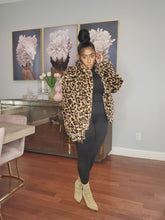 Load image into Gallery viewer, Raven Faux Fur Leopard Bomber