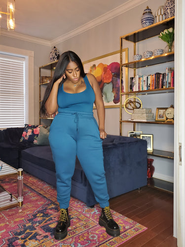 Deep Teal Cotton Sweat Set