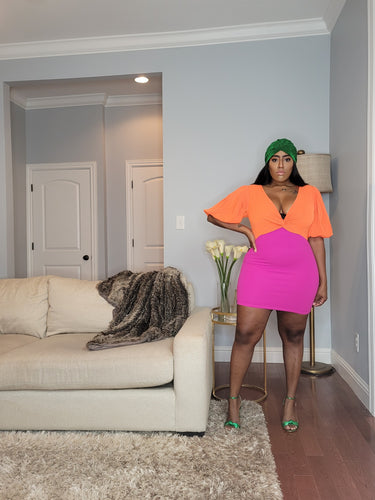 Flamingo Colorblock Frock