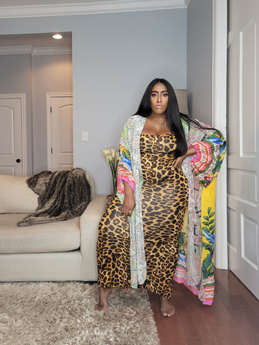 Léopard Bodycon Maxi