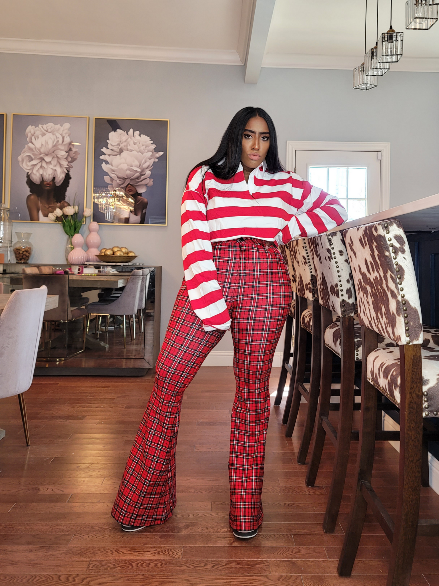 Plaid 2025 trousers red