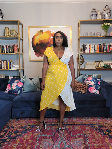 Polka Dot Demure Wrap Dress