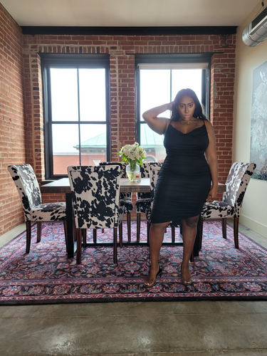 REBELLE Ruched Dress