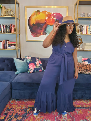 La Femme Ruffle Jumpsuit